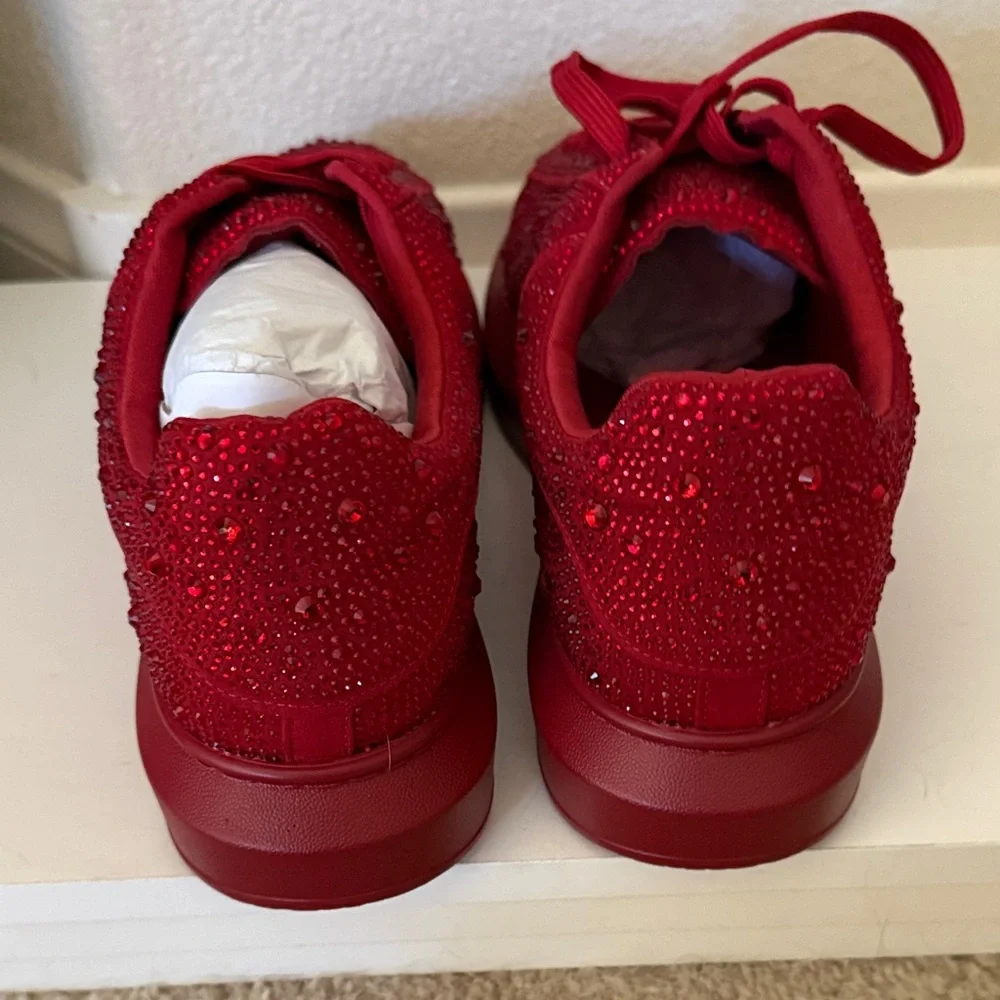 Elegant Red mens Steve Madden Icebox Sneakers size 10 m new w box - Picture 4 of 9